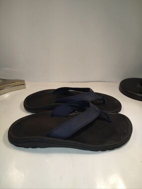 Olukai Ohana Blue/Black Flip Flop Sandals Men's sz 11.